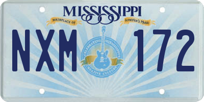 MS license plate NXM172