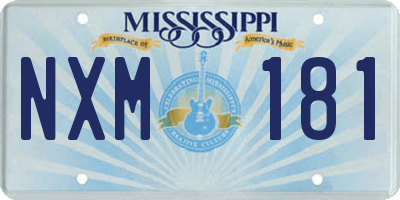 MS license plate NXM181