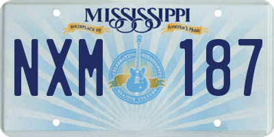 MS license plate NXM187