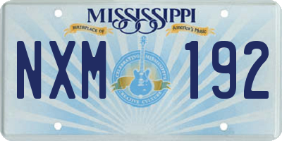 MS license plate NXM192