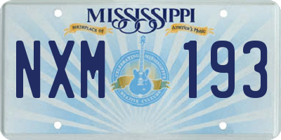 MS license plate NXM193