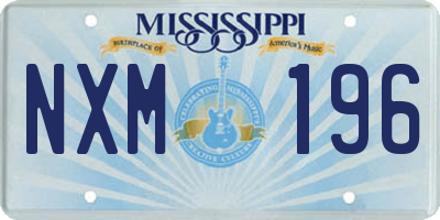 MS license plate NXM196