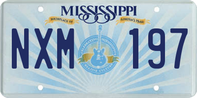 MS license plate NXM197