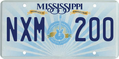 MS license plate NXM200