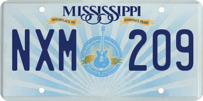 MS license plate NXM209