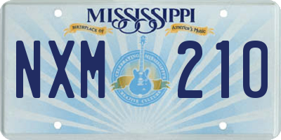 MS license plate NXM210