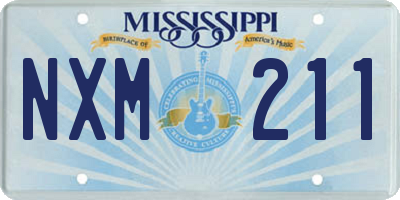 MS license plate NXM211