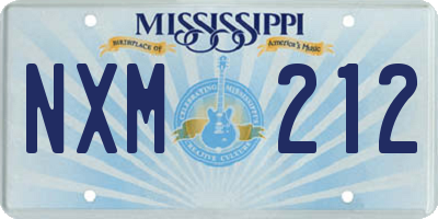 MS license plate NXM212