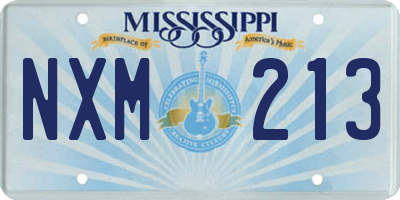 MS license plate NXM213