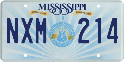 MS license plate NXM214