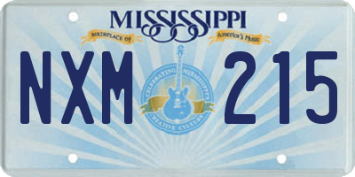 MS license plate NXM215