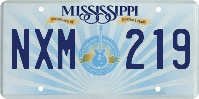 MS license plate NXM219