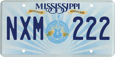 MS license plate NXM222