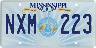 MS license plate NXM223