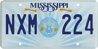 MS license plate NXM224