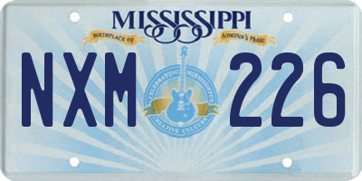 MS license plate NXM226