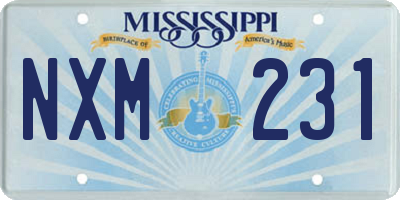 MS license plate NXM231