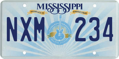 MS license plate NXM234