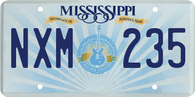 MS license plate NXM235