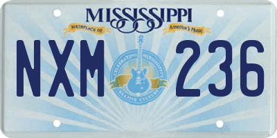 MS license plate NXM236