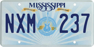 MS license plate NXM237