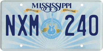 MS license plate NXM240