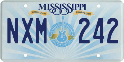 MS license plate NXM242