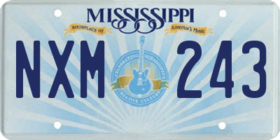 MS license plate NXM243