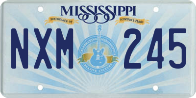 MS license plate NXM245