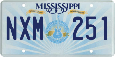 MS license plate NXM251