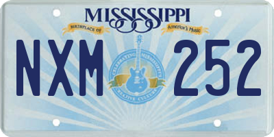 MS license plate NXM252