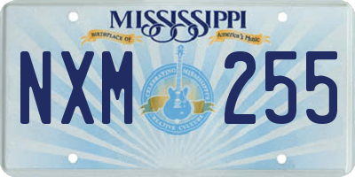MS license plate NXM255