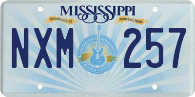 MS license plate NXM257