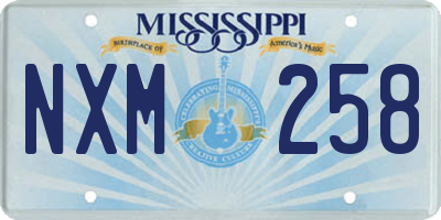 MS license plate NXM258