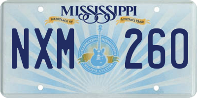 MS license plate NXM260