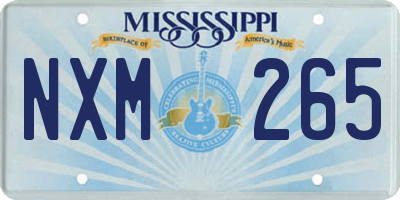 MS license plate NXM265