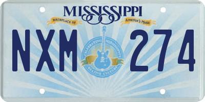 MS license plate NXM274