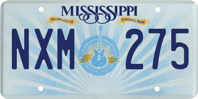 MS license plate NXM275
