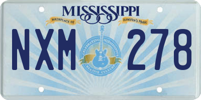 MS license plate NXM278