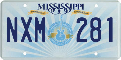 MS license plate NXM281