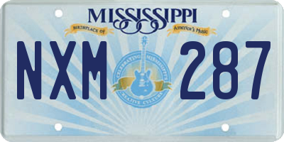 MS license plate NXM287