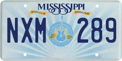 MS license plate NXM289