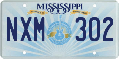 MS license plate NXM302