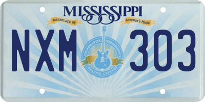 MS license plate NXM303