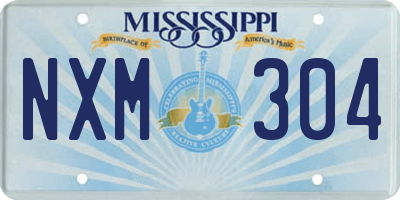 MS license plate NXM304