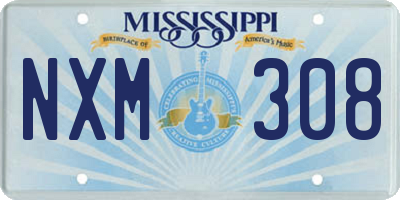 MS license plate NXM308