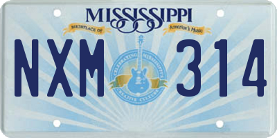 MS license plate NXM314