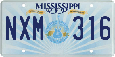 MS license plate NXM316