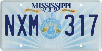 MS license plate NXM317