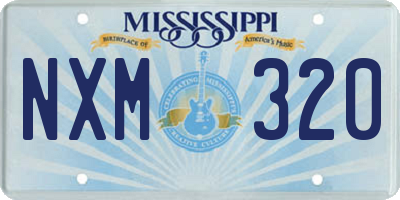 MS license plate NXM320